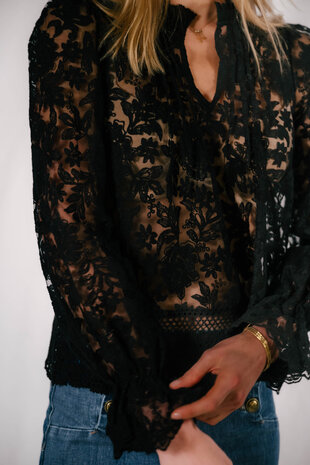 FELINDRA blouse en dentelle noire FELINDRA blouse en dentelle noire