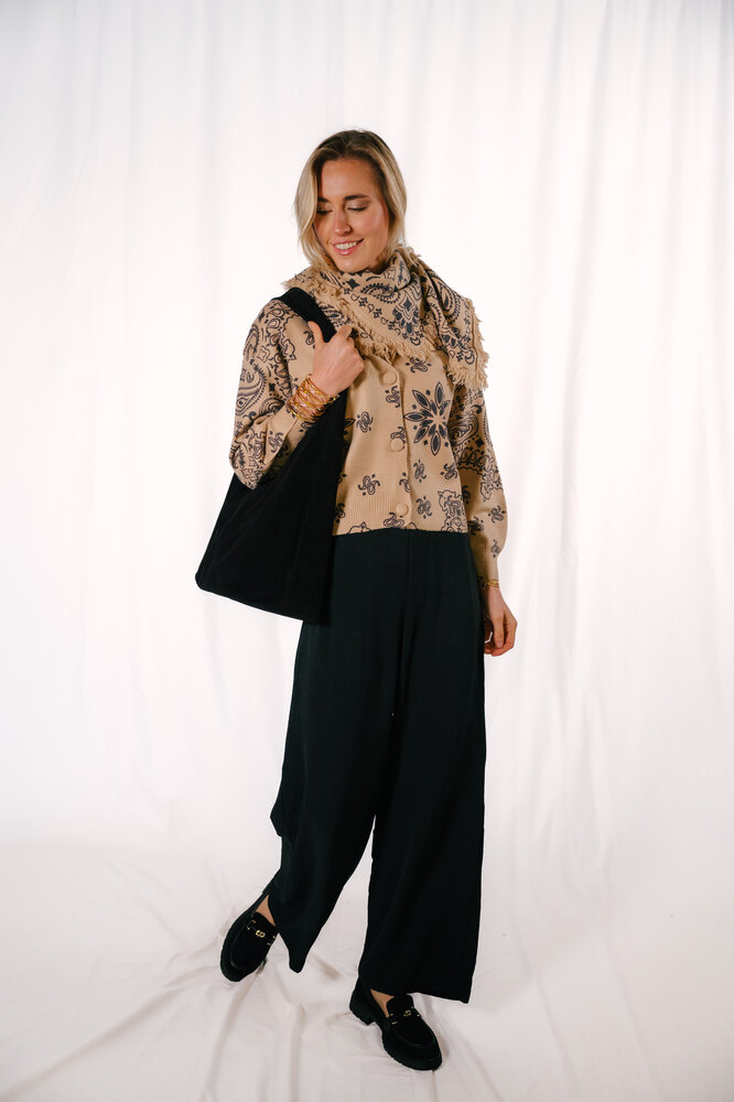 BENNY écharpe camel imprimée bandana BENNY écharpe camel imprimée bandana