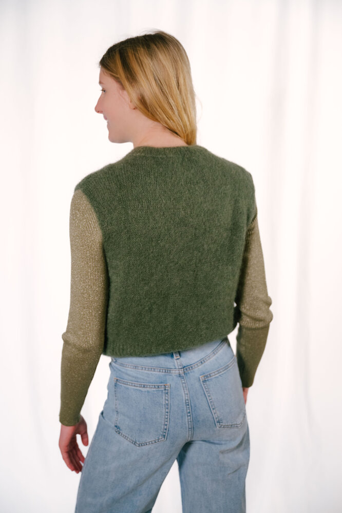 SHINA pull sans manches kaki mohair SHINA pull sans manches kaki mohair