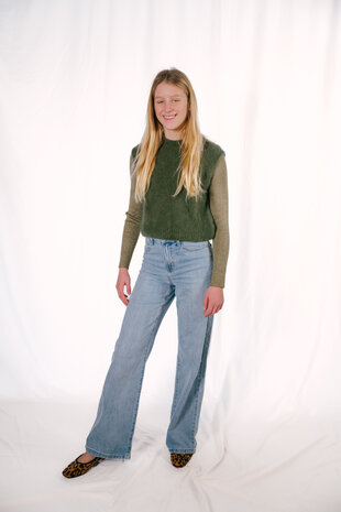 SHINA pull sans manches kaki mohair SHINA pull sans manches kaki mohair