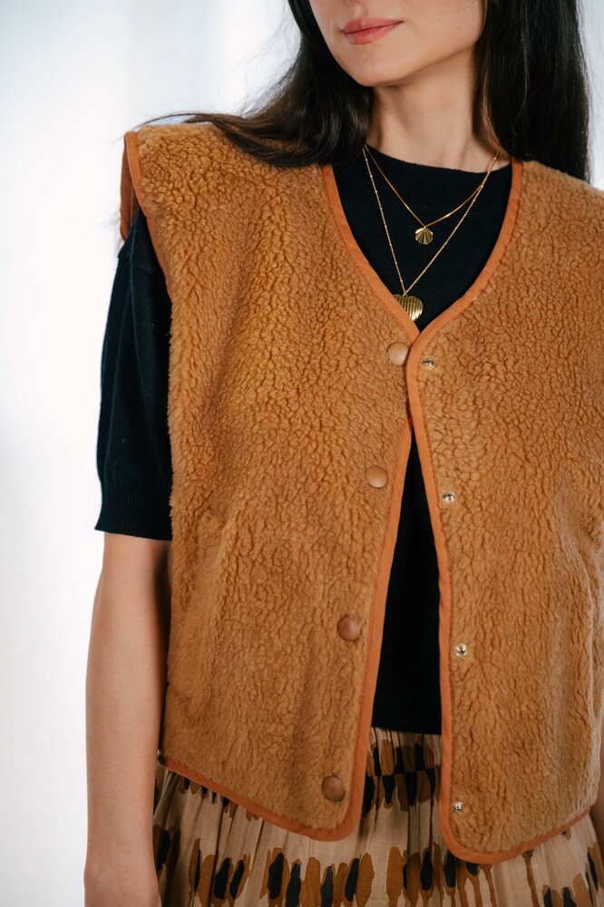 YELENE veste sans manches camel YELENE veste sans manches camel