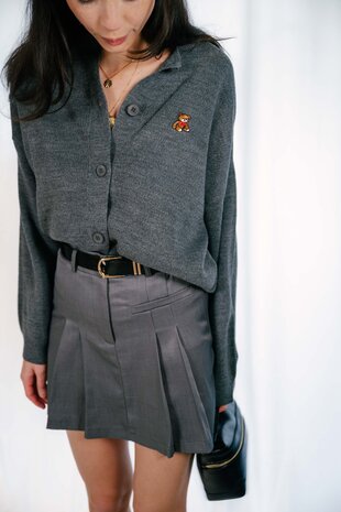 OPHELISE gilet anthracite avec un ourson OPHELISE gilet anthracite avec un ourson