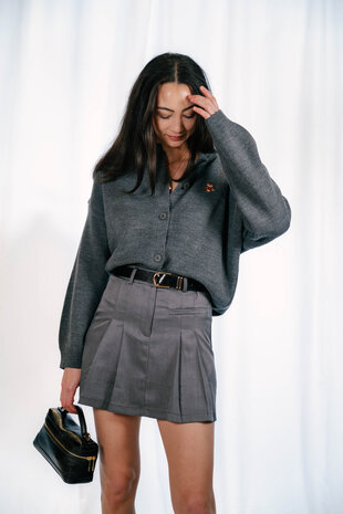 OPHELISE gilet anthracite avec un ourson OPHELISE gilet anthracite avec un ourson