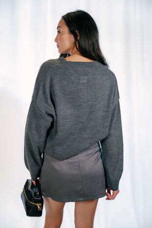 OPHELISE gilet anthracite avec un ourson OPHELISE gilet anthracite avec un ourson