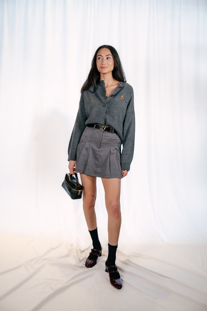 OPHELISE gilet anthracite avec un ourson OPHELISE gilet anthracite avec un ourson