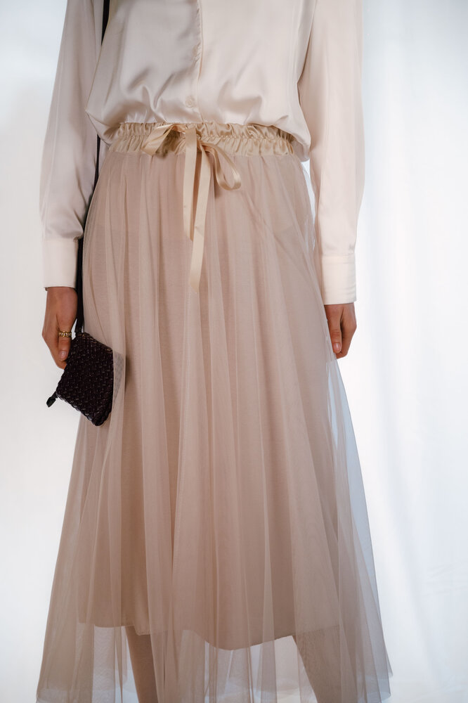 DIANA jupe en tulle longue beige DIANA jupe en tulle longue beige