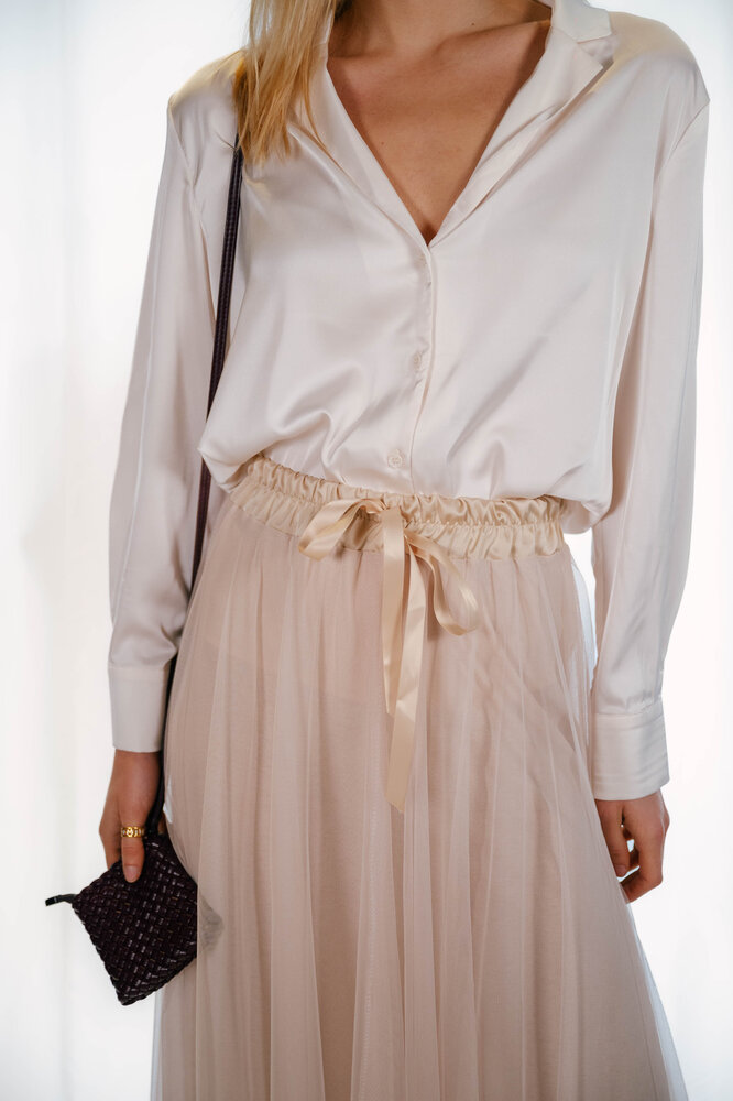 DIANA jupe en tulle longue beige DIANA jupe en tulle longue beige