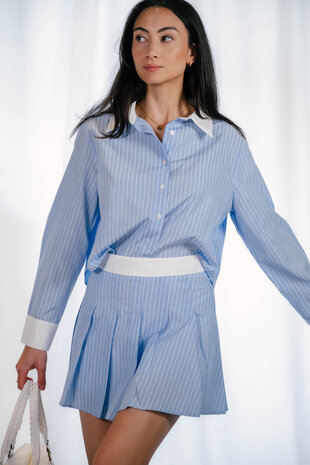 JENNIE chemise courte à rayures bleu