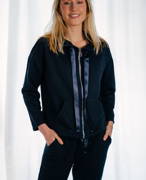 ANAE sweat à capuche bleu marine avec zip