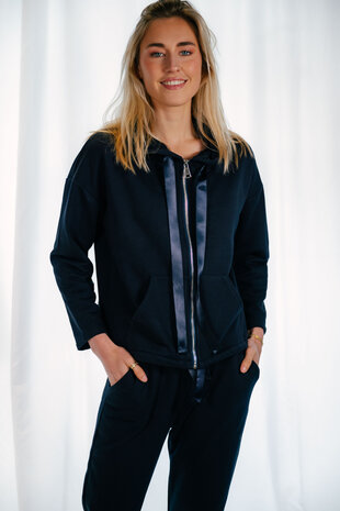 ANAE sweat à capuche bleu marine avec zip ANAE sweat à capuche bleu marine avec zip