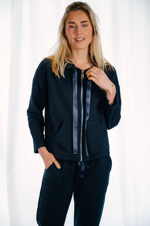 ANAE sweat à capuche bleu marine avec zip ANAE sweat à capuche bleu marine avec zip