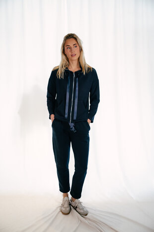 ANAE sweat à capuche bleu marine avec zip ANAE sweat à capuche bleu marine avec zip