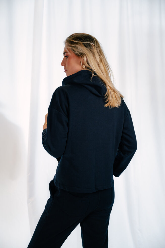 ANAE sweat à capuche bleu marine avec zip ANAE sweat à capuche bleu marine avec zip