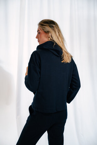 ANAE sweat à capuche bleu marine avec zip ANAE sweat à capuche bleu marine avec zip