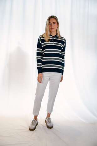 SYBIA polo à rayure bleu marine SYBIA polo à rayure bleu marine