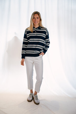 SYBIA polo à rayure bleu marine SYBIA polo à rayure bleu marine