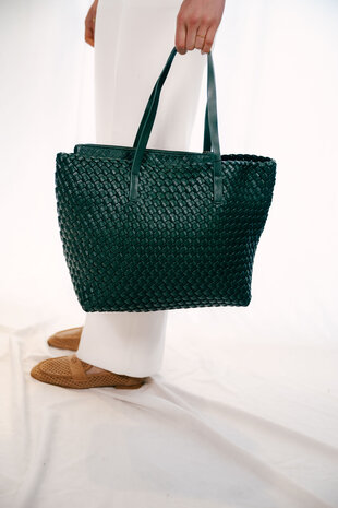 ENOYA sac tressé vert ENOYA sac tressé vert