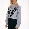 NOVA chemise à rayures et broderie noire NOVA chemise à rayures et broderie noire