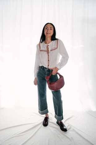 LOANA jean gris avec des bords LOANA jean gris avec des bords