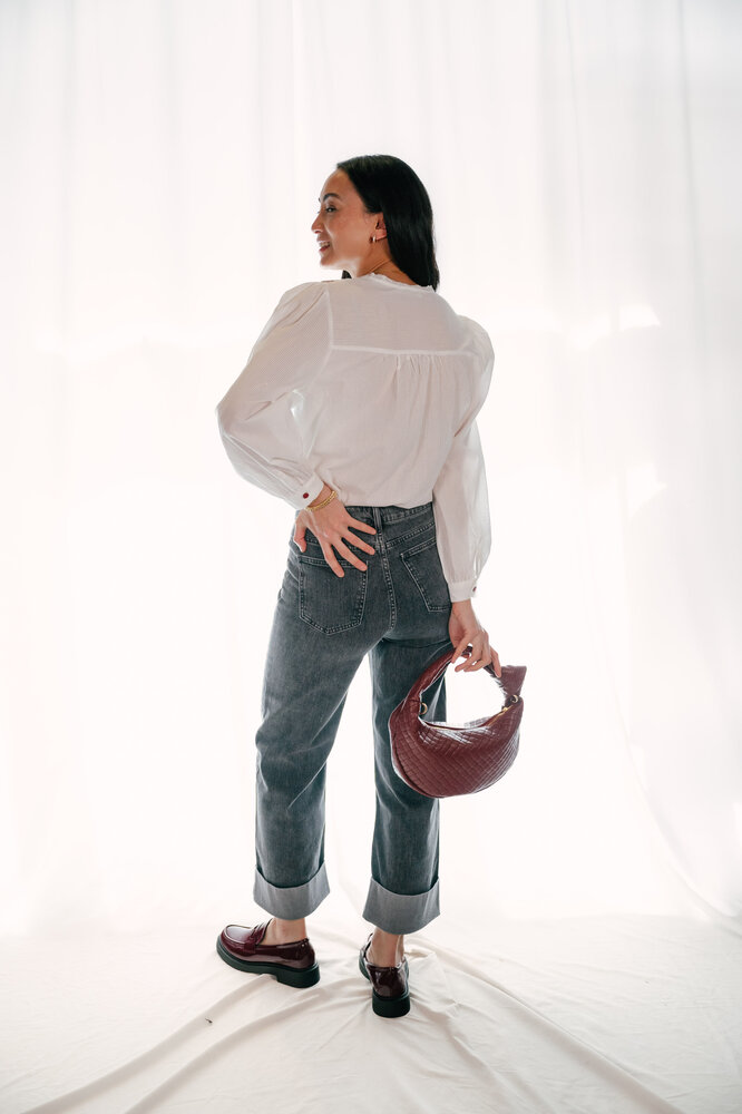 LOANA jean gris avec des bords LOANA jean gris avec des bords