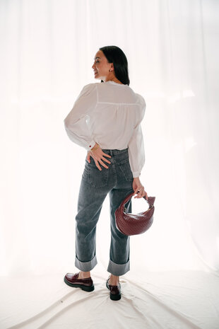 LOANA jean gris avec des bords LOANA jean gris avec des bords