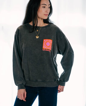 JASMINA sweat noir avec imprimé soleil