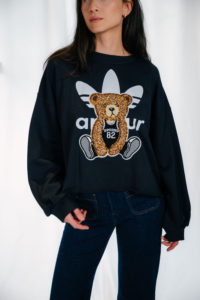 NOELLIE sweat bleu marine avec un ourson NOELLIE sweat bleu marine avec un ourson