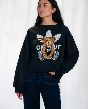 NOELLIE sweat bleu marine avec un ourson