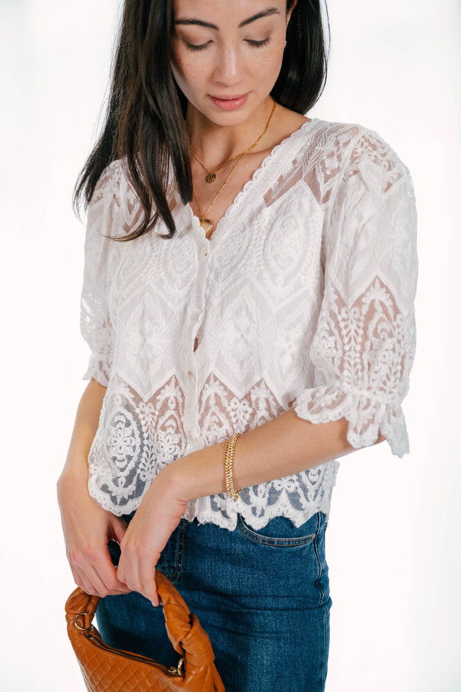 CELINA chemise écru en dentelle CELINA chemise écru en dentelle