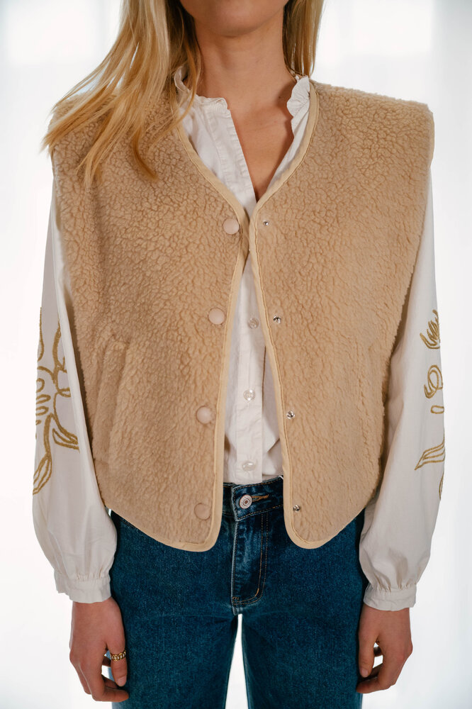 YELENE veste sans manches beige