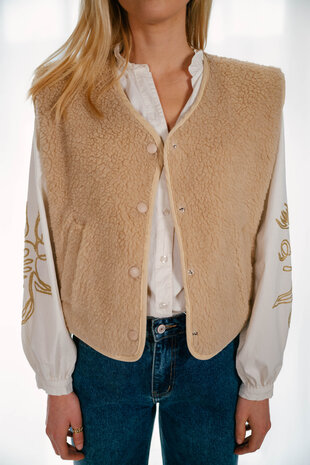 YELENE veste sans manches beige