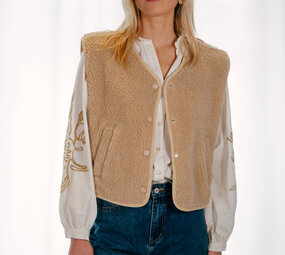 YELENE veste sans manches beige