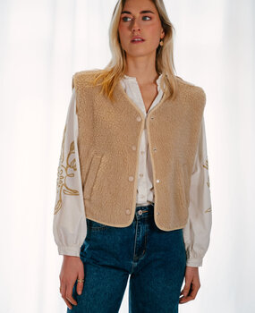 YELENE veste sans manches beige