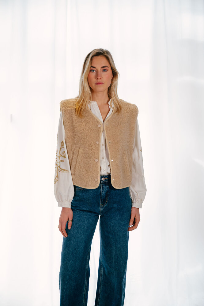 YELENE veste sans manches beige