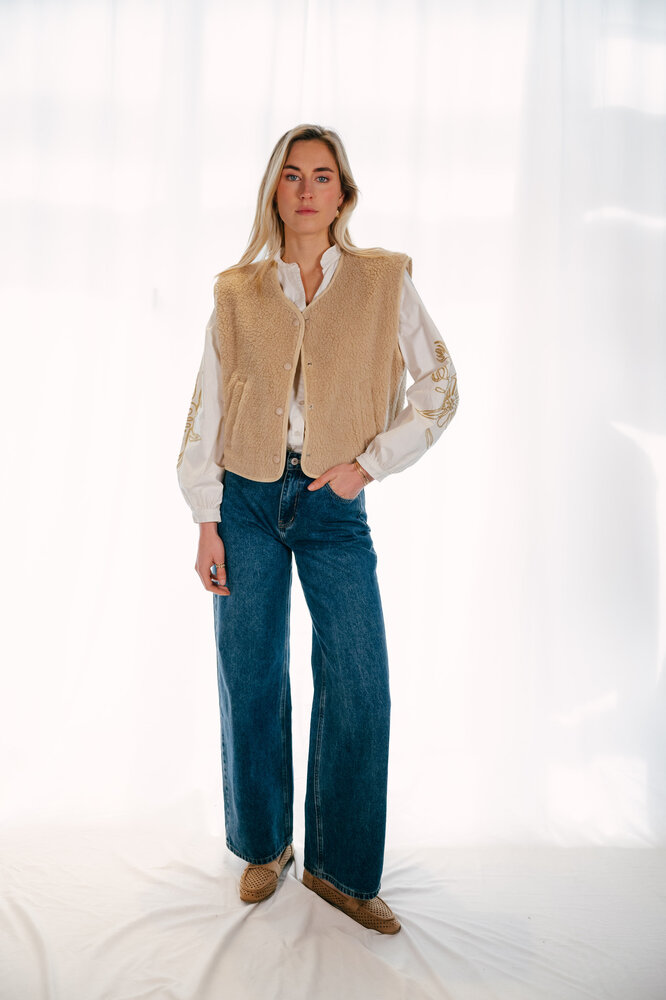 YELENE veste sans manches beige