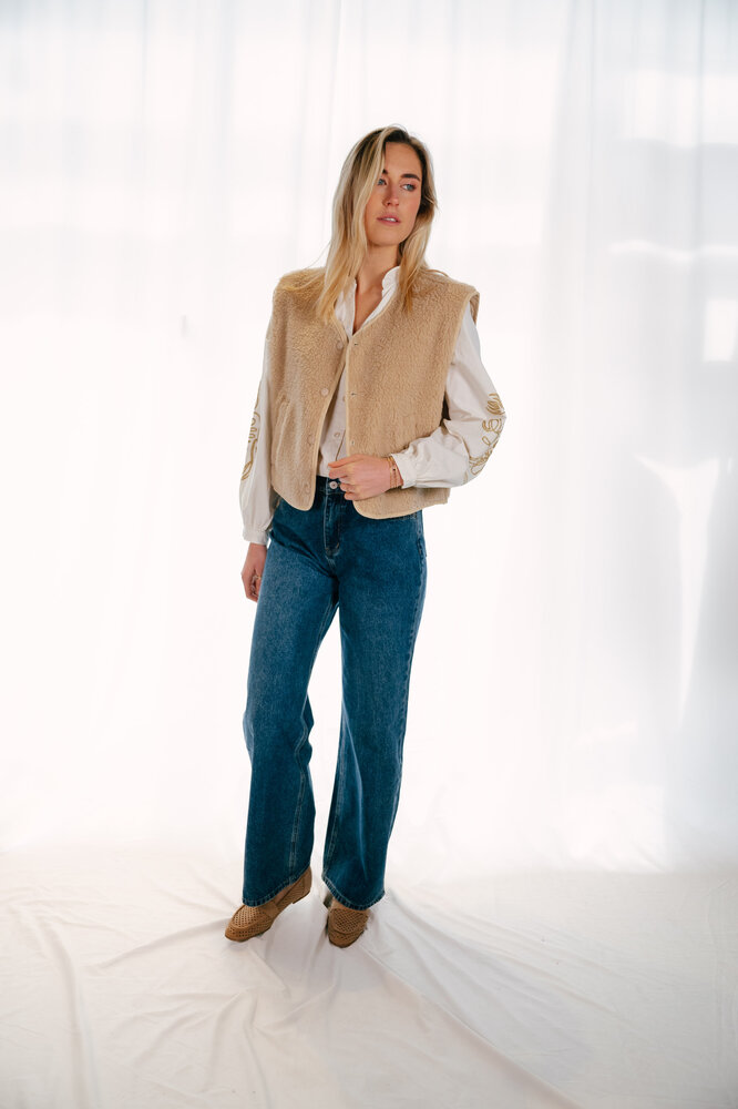 YELENE veste sans manches beige