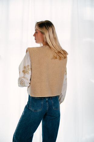 YELENE veste sans manches beige