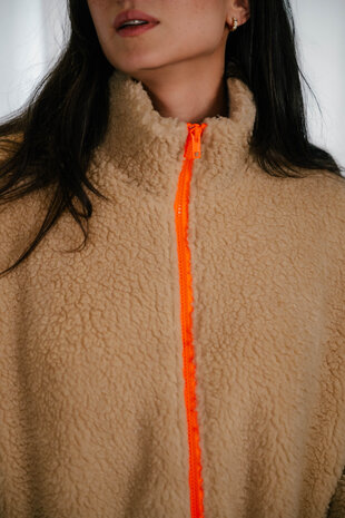 SHEYVI manteau effet mouton beige