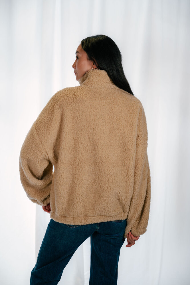 SHEYVI manteau effet mouton beige