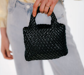 CLELIA sac noir tressé