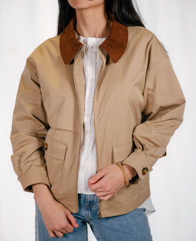 ATHENA veste camel à col marron