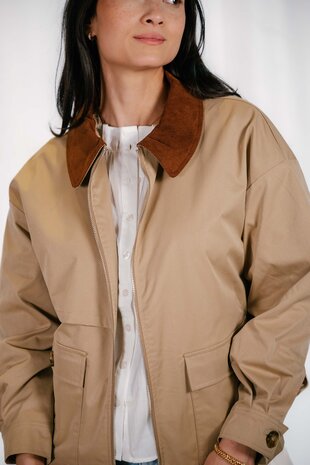 ATHENA veste camel à col marron ATHENA veste camel à col marron