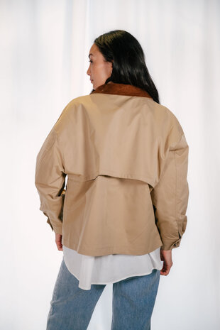 ATHENA veste camel à col marron ATHENA veste camel à col marron