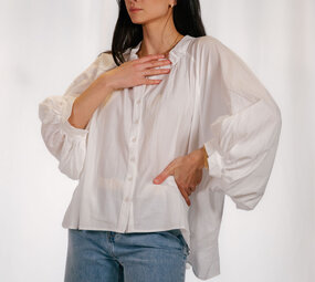 WELLA chemise blanche à manche ballon