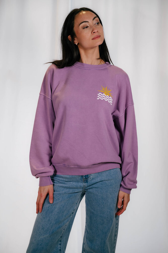 ISALIA sweat violet avec un imprimé soleil ISALIA sweat violet avec un imprimé soleil