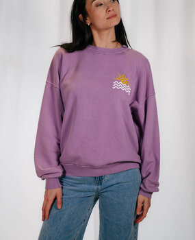 ISALIA sweat violet avec un imprimé soleil