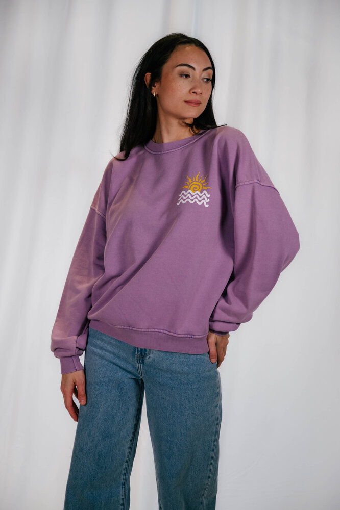 ISALIA sweat violet avec un imprimé soleil ISALIA sweat violet avec un imprimé soleil