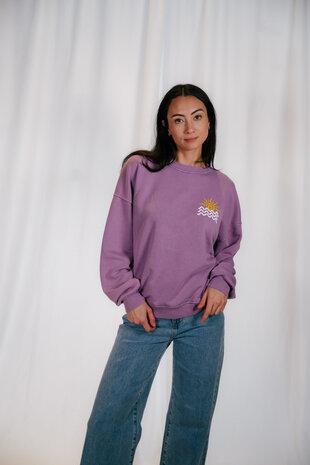 ISALIA sweat violet avec un imprimé soleil ISALIA sweat violet avec un imprimé soleil