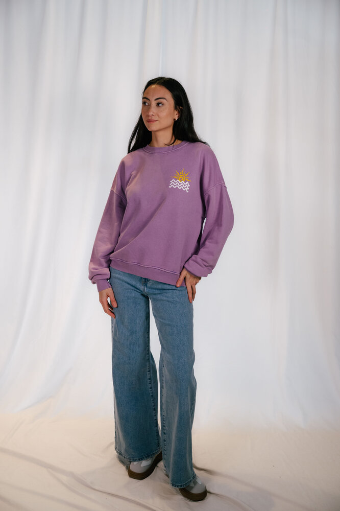 ISALIA sweat violet avec un imprimé soleil ISALIA sweat violet avec un imprimé soleil