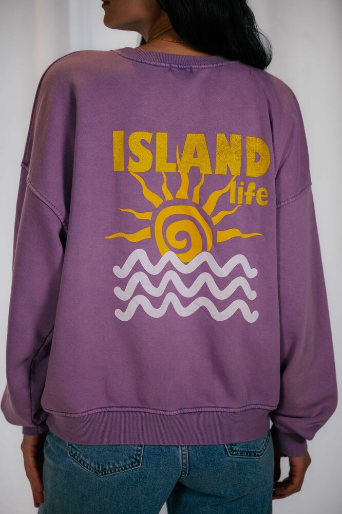 ISALIA sweat violet avec un imprimé soleil ISALIA sweat violet avec un imprimé soleil